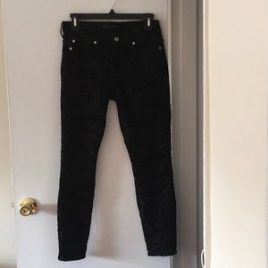 Black textured pants.